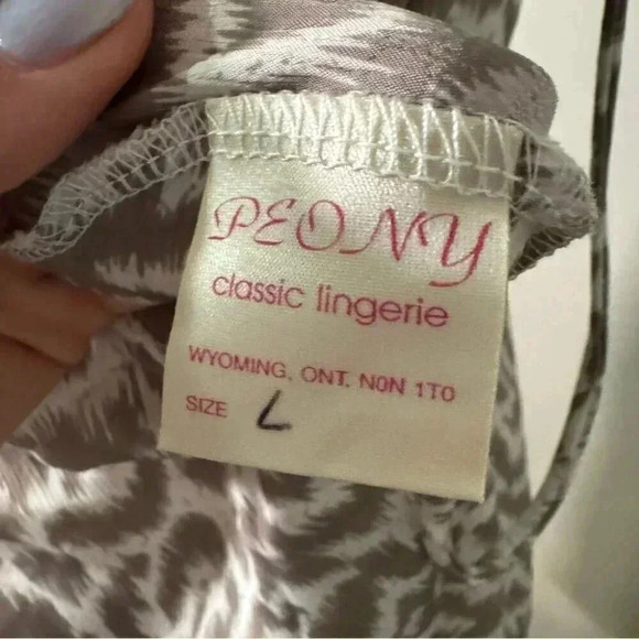 Vintage handmade animal print slip dress lingerie L - Picture 5 of 6